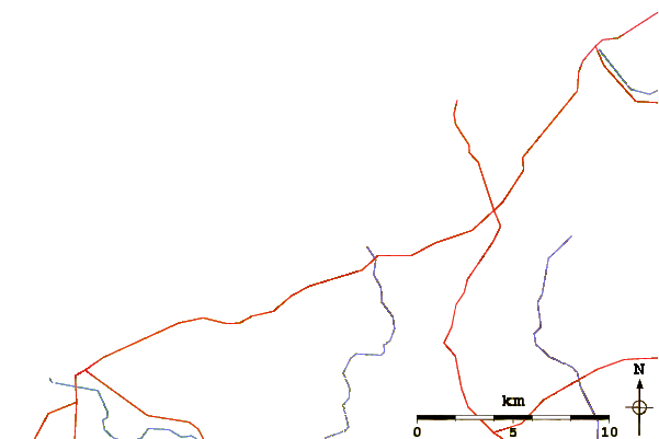 Roads and rivers around Llangrannog