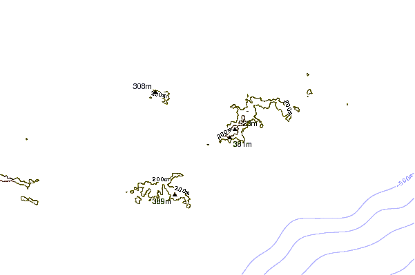Shoreline around Long Bay