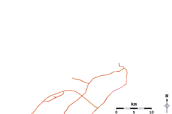 Roads and rivers around Los dos Hermanos