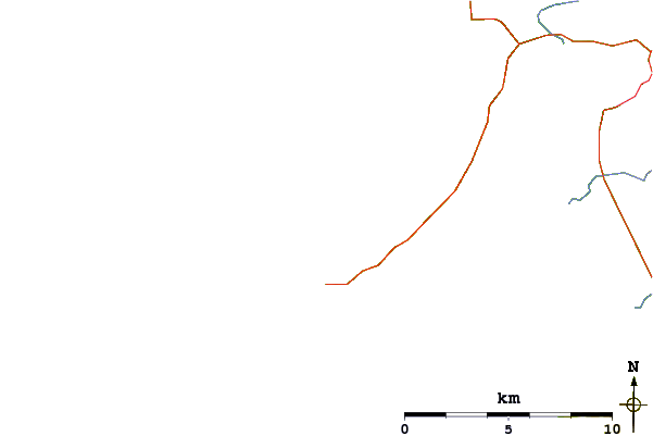Roads and rivers around Lossit Bay (Islay)