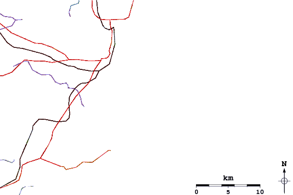 Roads and rivers around Lurline Bay