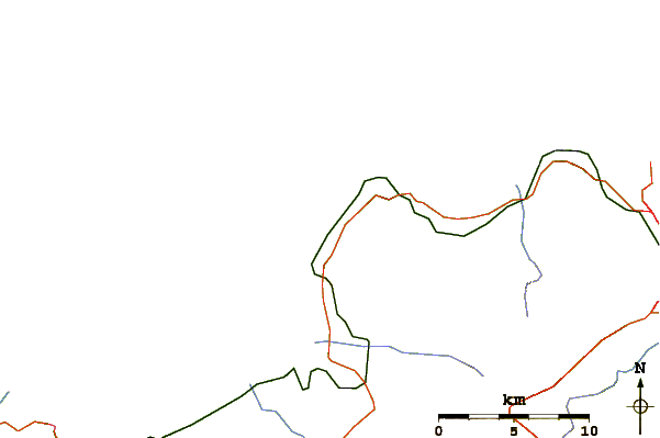 Roads and rivers around Magaggiari (Sicily)