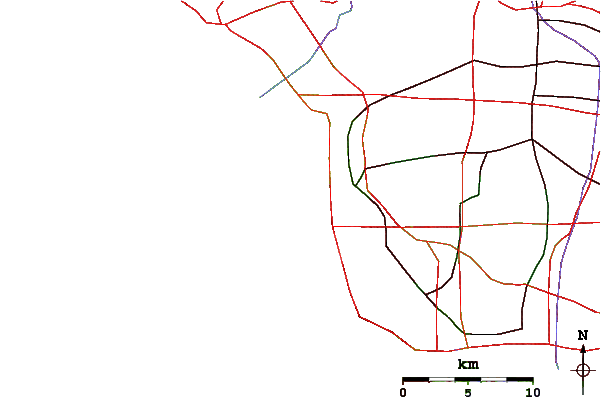 Roads and rivers around Manhattan Beach and Pier