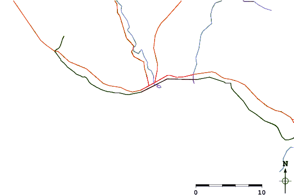 Roads and rivers around Mitchell's Cove