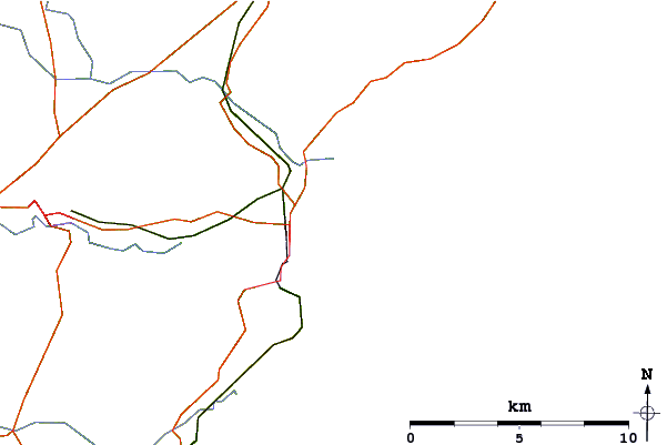 Roads and rivers around Montrose