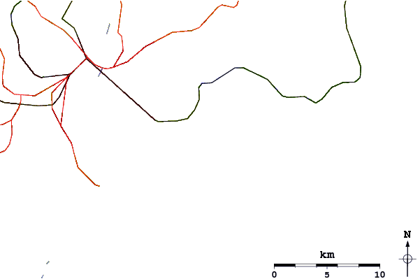 Roads and rivers around Moose
