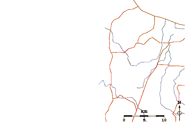 Roads and rivers around Moses Rock