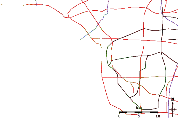 Roads and rivers around New Jetty