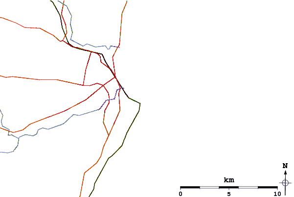 Roads and rivers around Nigg Bay