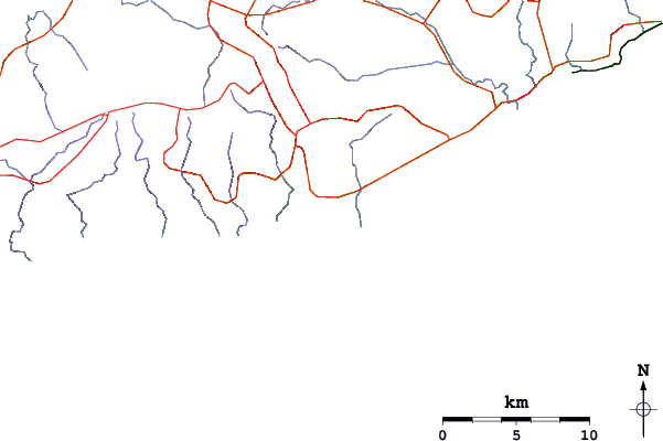 Roads and rivers around Parsons Beach