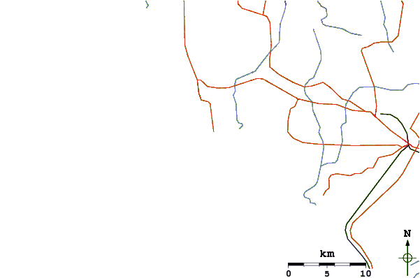 Roads and rivers around Paso Caballo