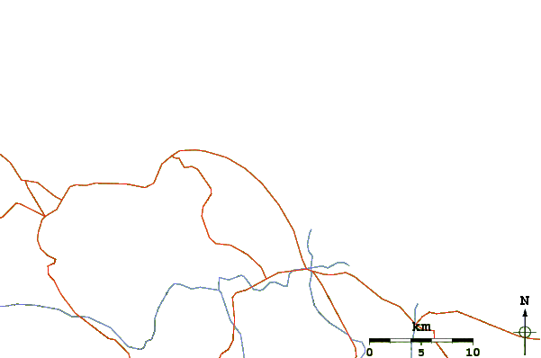 Roads and rivers around Playa Goleta