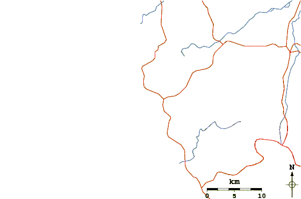 Roads and rivers around Playa Negra