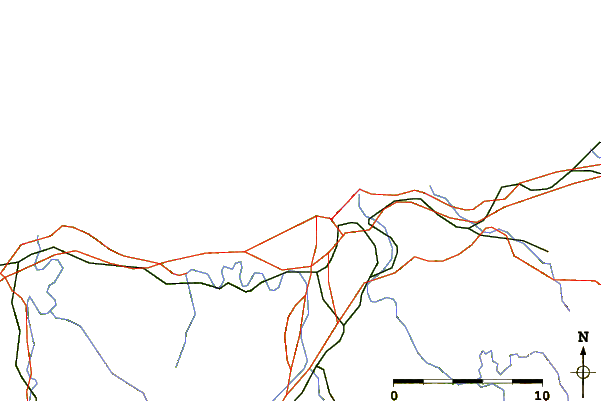 Roads and rivers around Playa de Gros