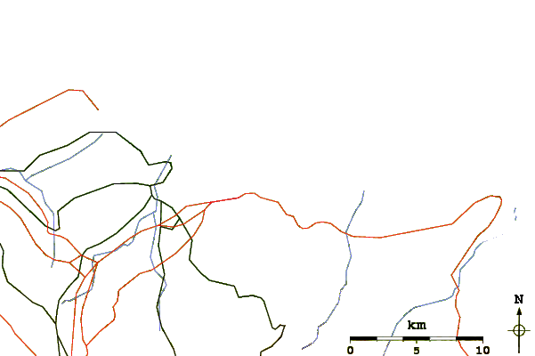 Roads and rivers around Playa de la Cagonera
