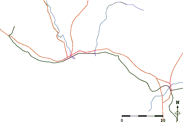 Roads and rivers around Pleasure Point-First Peak