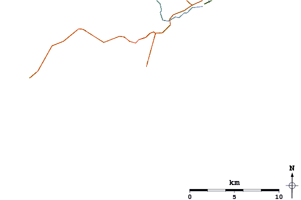 Roads and rivers around Porth Ceriad