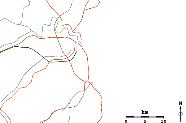 Roads and rivers around Praia Brava