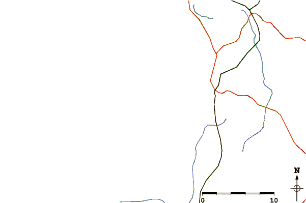 Roads and rivers around Praia do Osso da Baleia