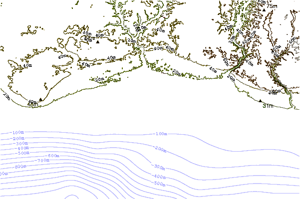 Shoreline around Presidente