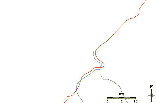 Roads and rivers around Punta Ballena