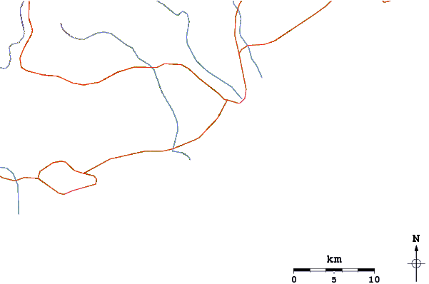 Roads and rivers around Punta Chipehua