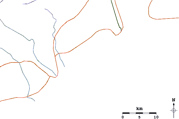 Roads and rivers around Punta Guetaguichi
