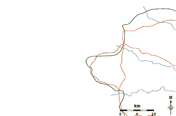 Roads and rivers around Punta Higuero