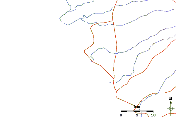 Roads and rivers around Punta San Diego