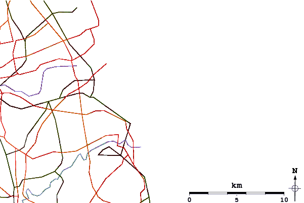 Roads and rivers around Razor Blades (Whitburn)