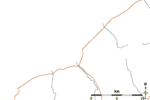 Roads and rivers around Rubh A Bhiogar (Lewis)