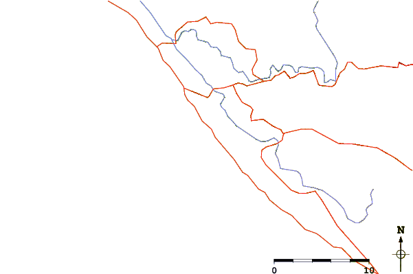 Roads and rivers around Secrets