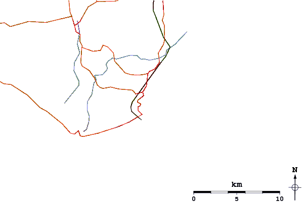Roads and rivers around Shanklin (Hope Beach)