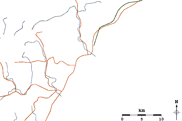 Roads and rivers around Shishikui Beach