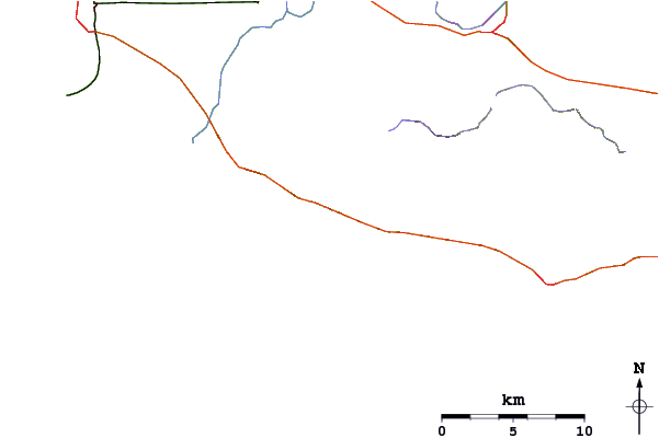 Roads and rivers around Staircase Beach