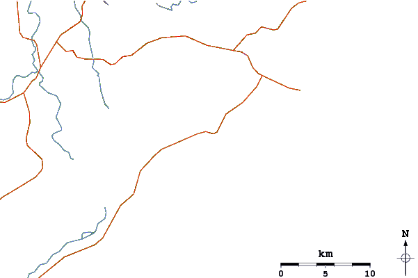 Roads and rivers around Suck Rock 2