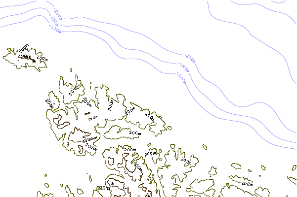 Shoreline around The Strait