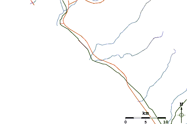 Roads and rivers around Trestles (Lowers)