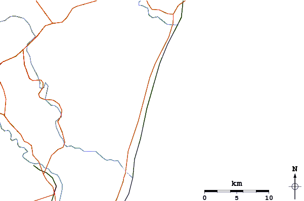 Roads and rivers around Unnamed