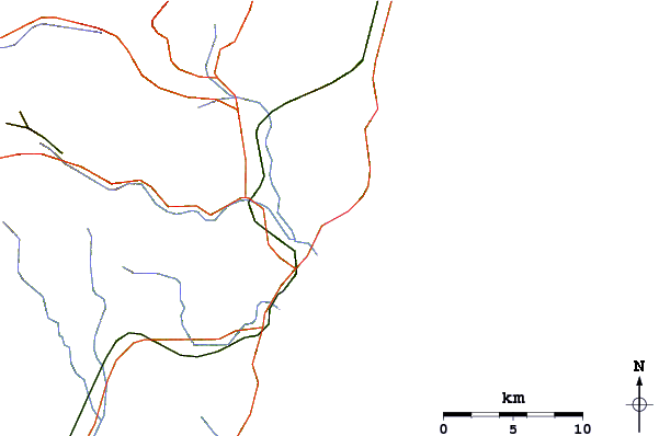 Roads and rivers around Unnamed