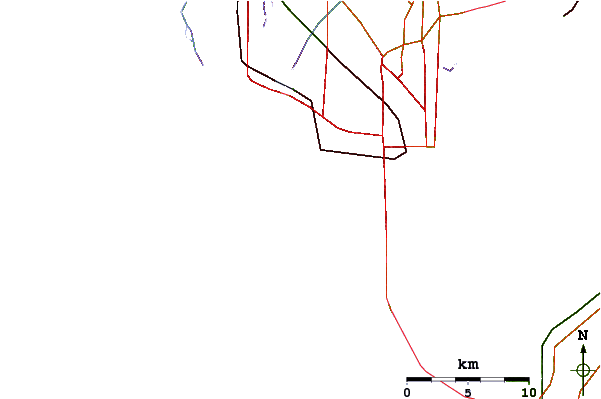 Roads and rivers around Upham Beach