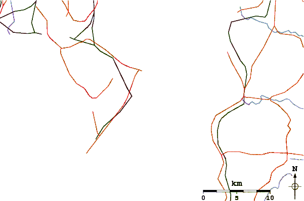 Roads and rivers around Uraga Point