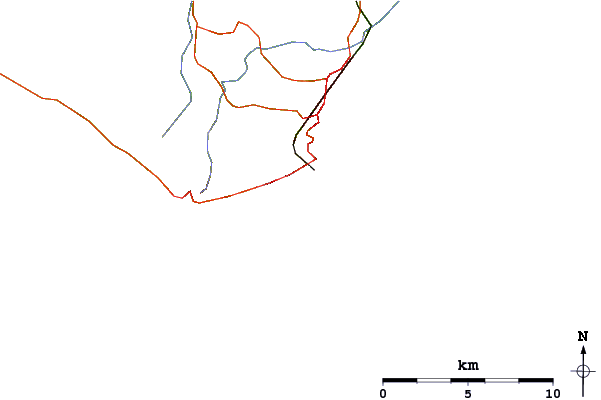 Roads and rivers around Ventnor