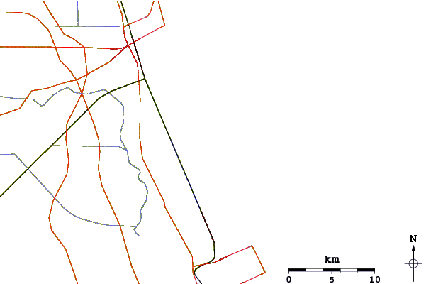 Roads and rivers around Walton Rocks (Power Plant)