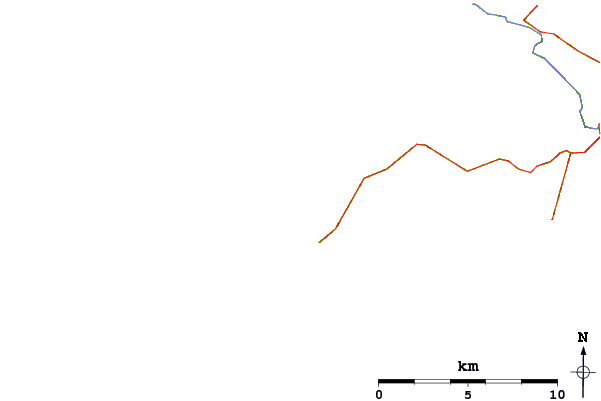 Roads and rivers around Whistling Sands (Porth Oer)