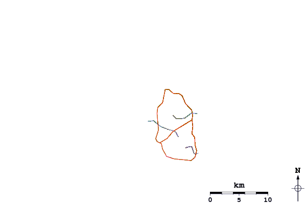 Roads and rivers around Woodlands Beach