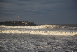 Lone Surfer's only wave, Anglet - La Barre photo