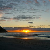 Sunset at Wharariki, Wharariki Beach