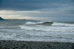 Onekaka Wharf Stormy Sea photo