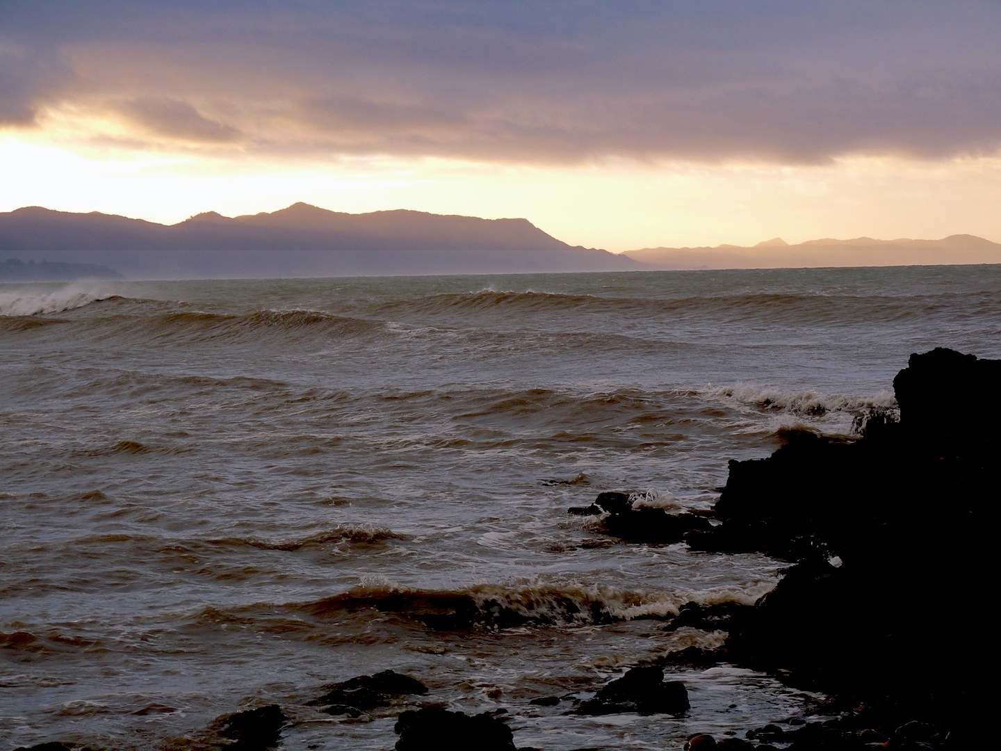 Waves breaking off Patons Rock